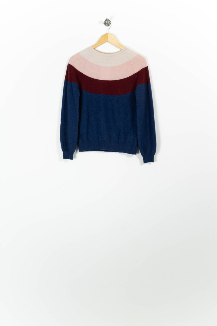 Pull Bleu Bordeaux et Beige - Taille M/38 de la marque Caroll | PARAD96001 - Vendu par Paradigme - Image 2