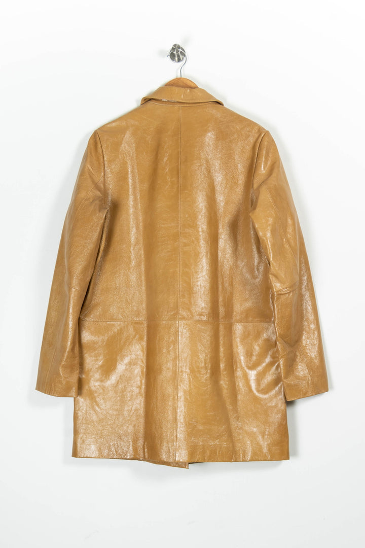 Manteau en Cuir Doré - Taille L/40 de la marque Claudie Pierlot | PARAD96006 - Vendu par Paradigme - Image 4