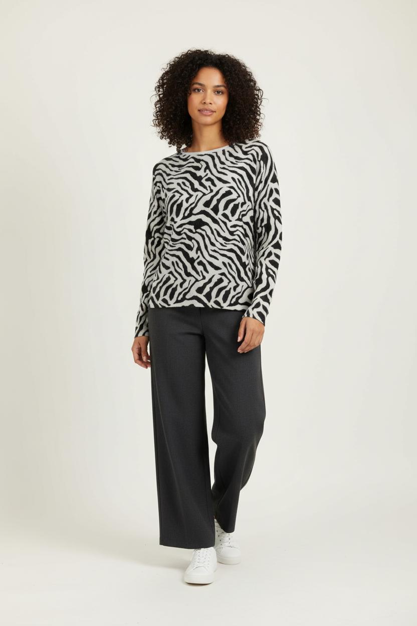 Pull Gris et Noir - Taille S/36 de la marque Sud express | PARAD96013 - Vendu par Paradigme - Image 1