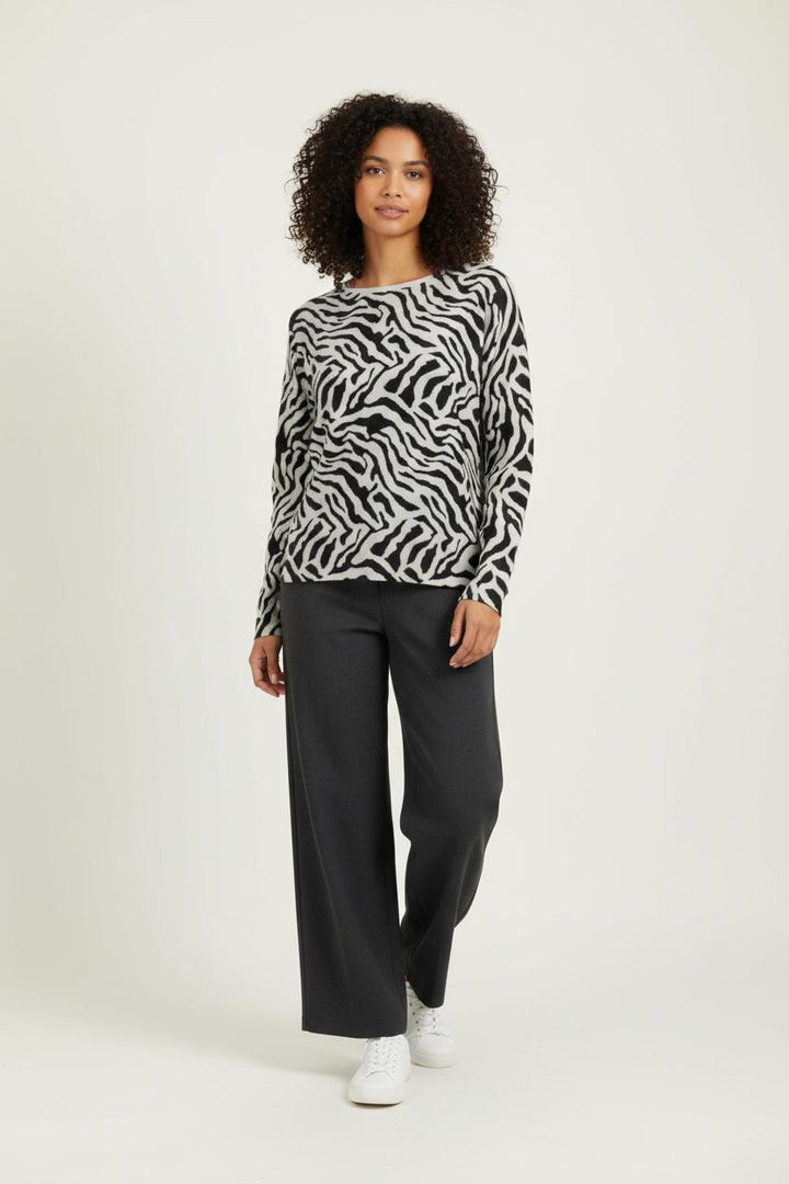 Pull Gris et Noir - Taille S/36 de la marque Sud express | PARAD96013 - Vendu par Paradigme - Image 1