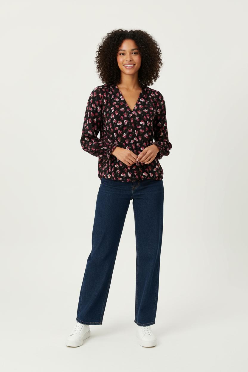 Blouse Noire et Rose - Taille XS/34 de la marque Des petits hauts | PARAD96020 - Vendu par Paradigme - Image 1
