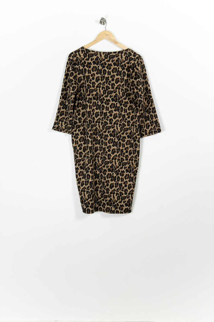 Robe Imprimée Marron et Noire - Taille L/40 de la marque La Fée Maraboutée | PARAD96023 - Vendu par Paradigme - Image 4