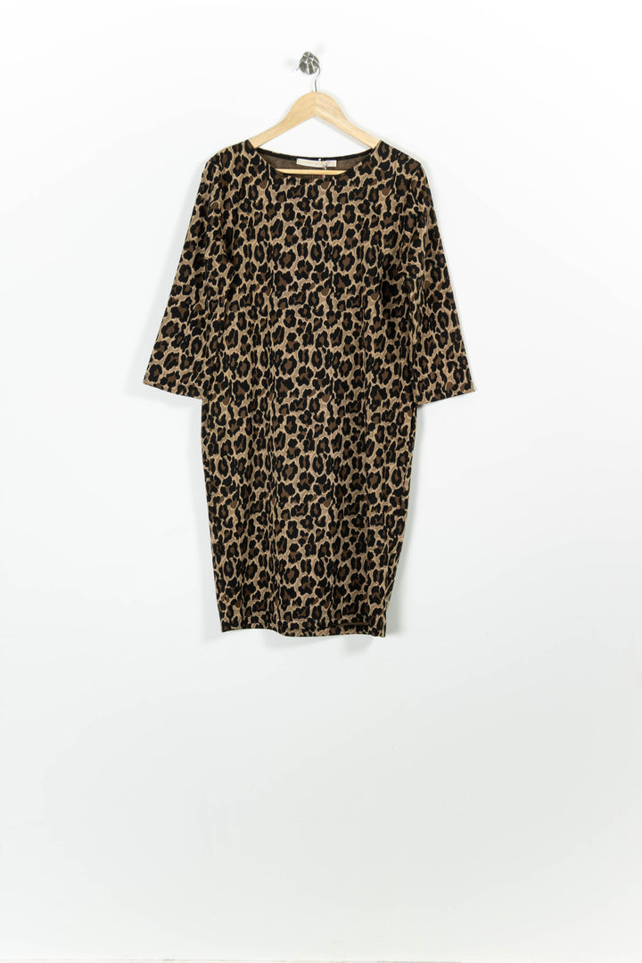 Robe Imprimée Marron et Noire - Taille L/40 de la marque La Fée Maraboutée | PARAD96023 - Vendu par Paradigme - Image 2