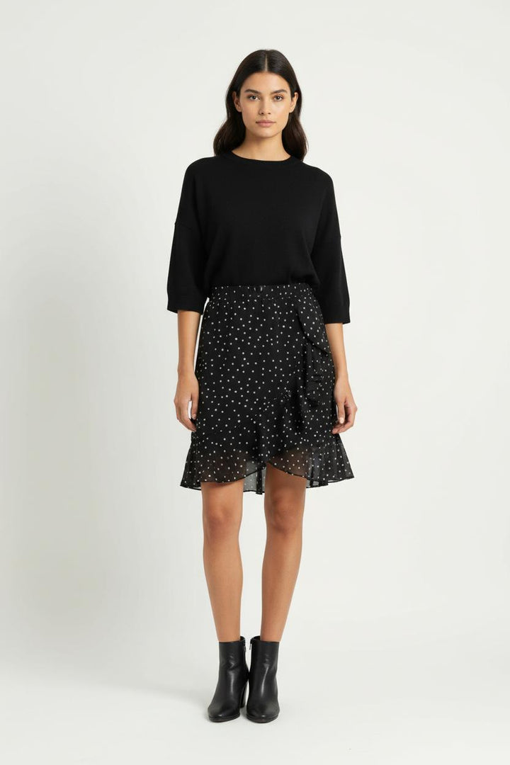 Jupe Noire à Pois Blancs - Taille S/36 de la marque La Fée Maraboutée | PARAD96025 - Vendu par Paradigme - Image 1