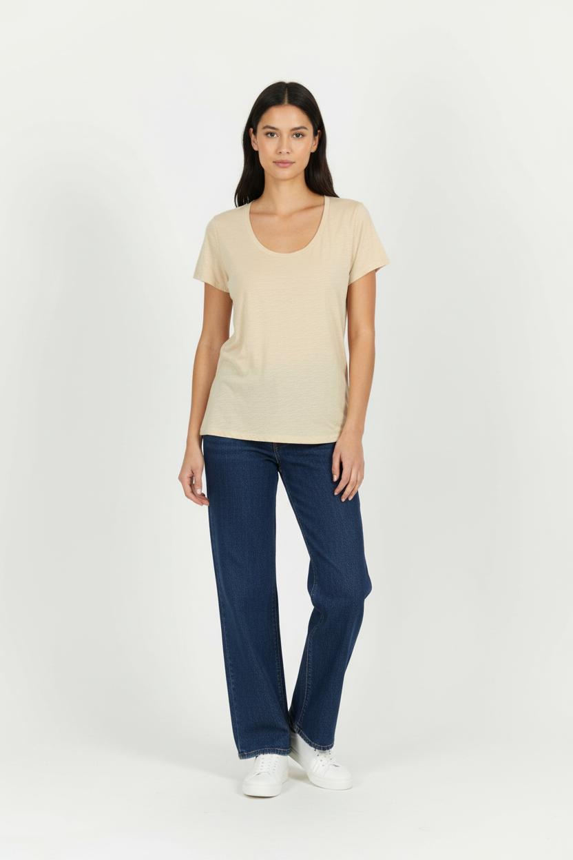 Tee-shirt Beige - Taille S/36 de la marque American Vintage | PARAD96030 - Vendu par Paradigme - Image 1