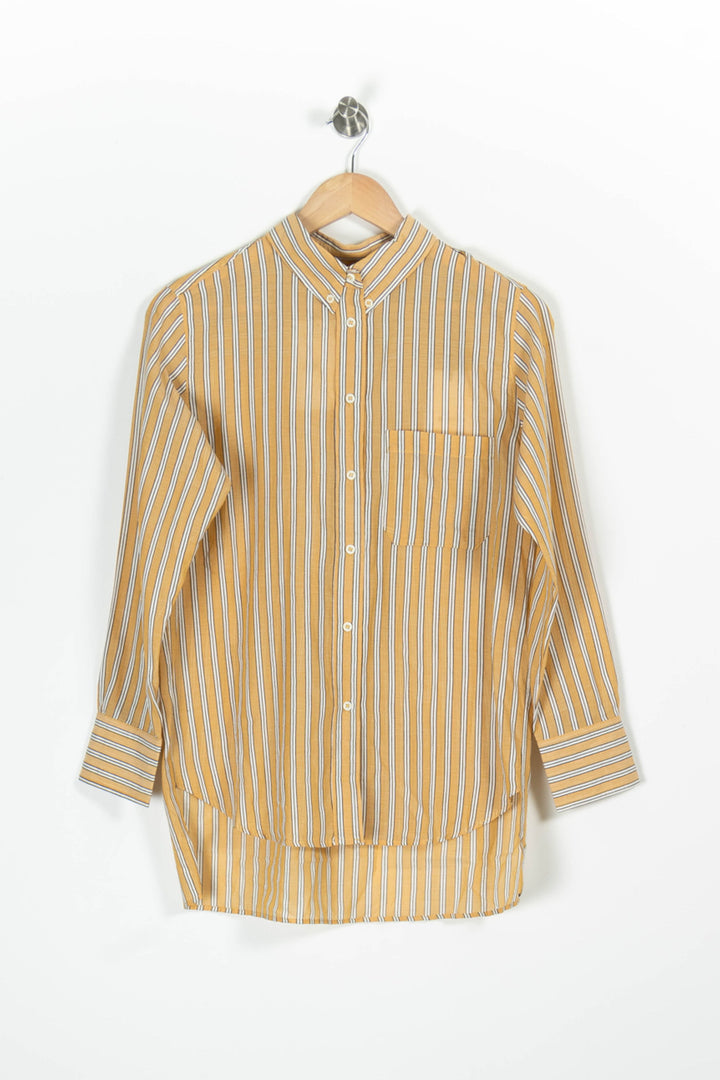 Chemise Rayée Orange et Blanche - Taille XS/34 de la marque Bérénice | PARAD96034 - Vendu par Paradigme - Image 2