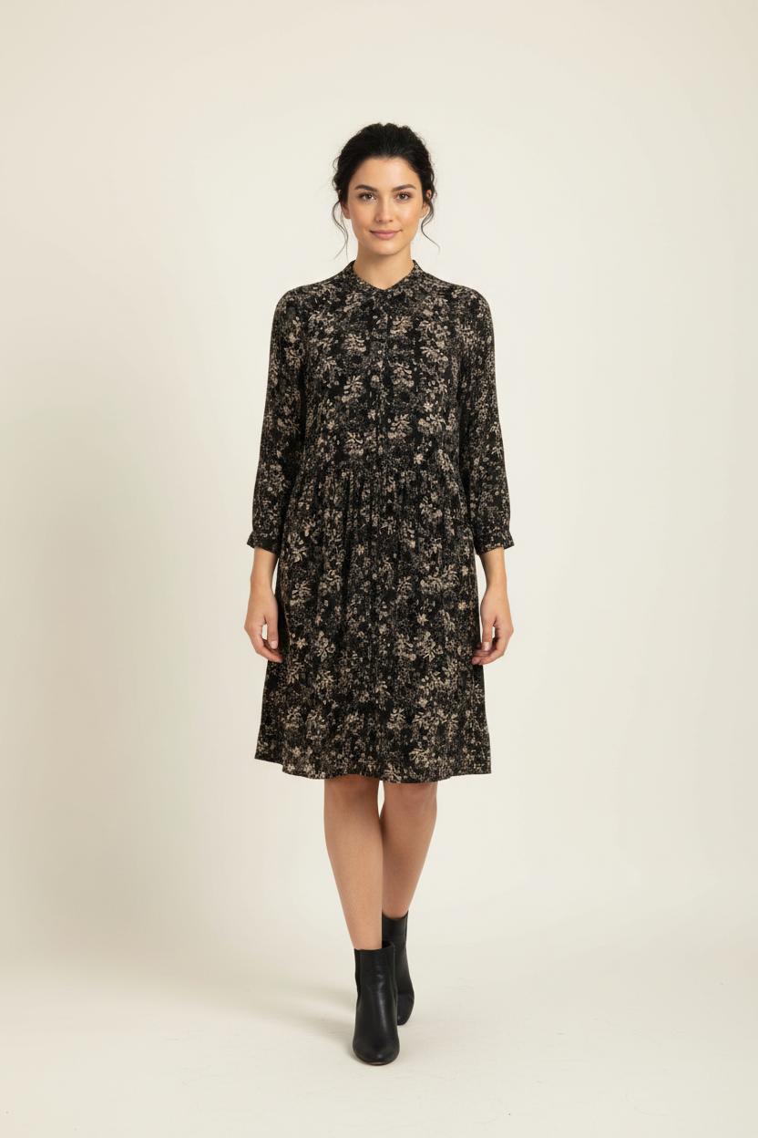 Robe Noire et Beige - Taille S/36 de la marque La Fée Maraboutée | PARAD96047 - Vendu par Paradigme - Image 1