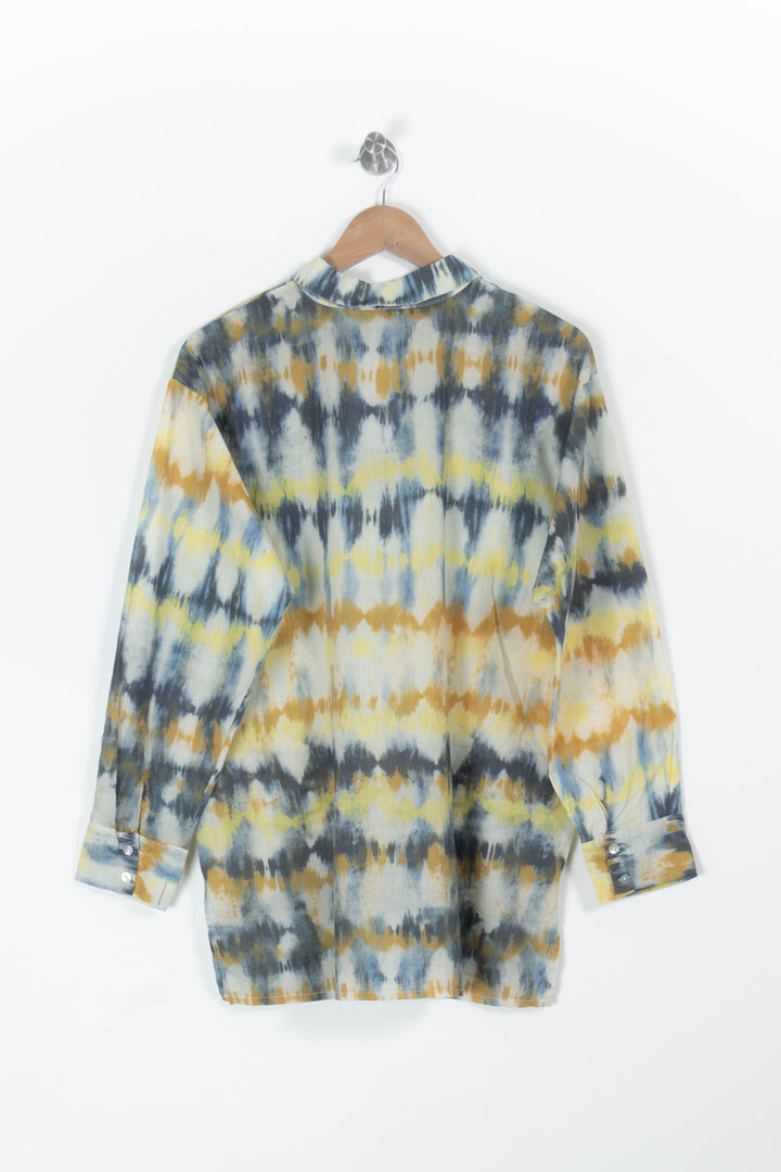 Chemisier Jaune et Bleu - Taille XL/42 de la marque La Fée Maraboutée | PARAD96053 - Vendu par Paradigme - Image 4
