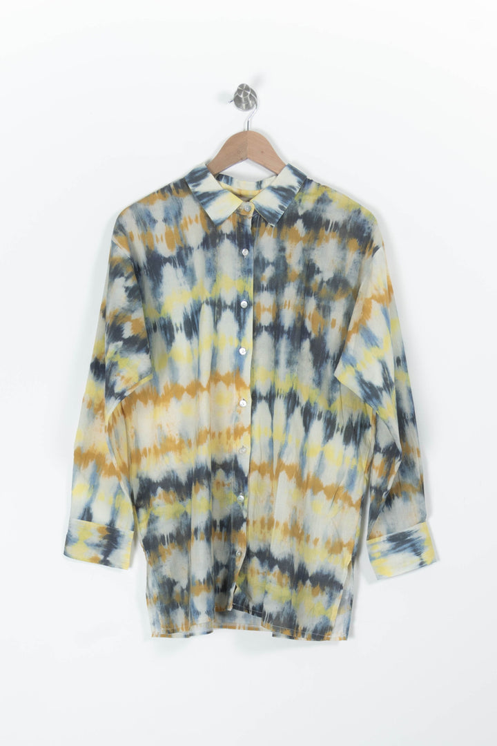 Chemisier Jaune et Bleu - Taille XL/42 de la marque La Fée Maraboutée | PARAD96053 - Vendu par Paradigme - Image 2