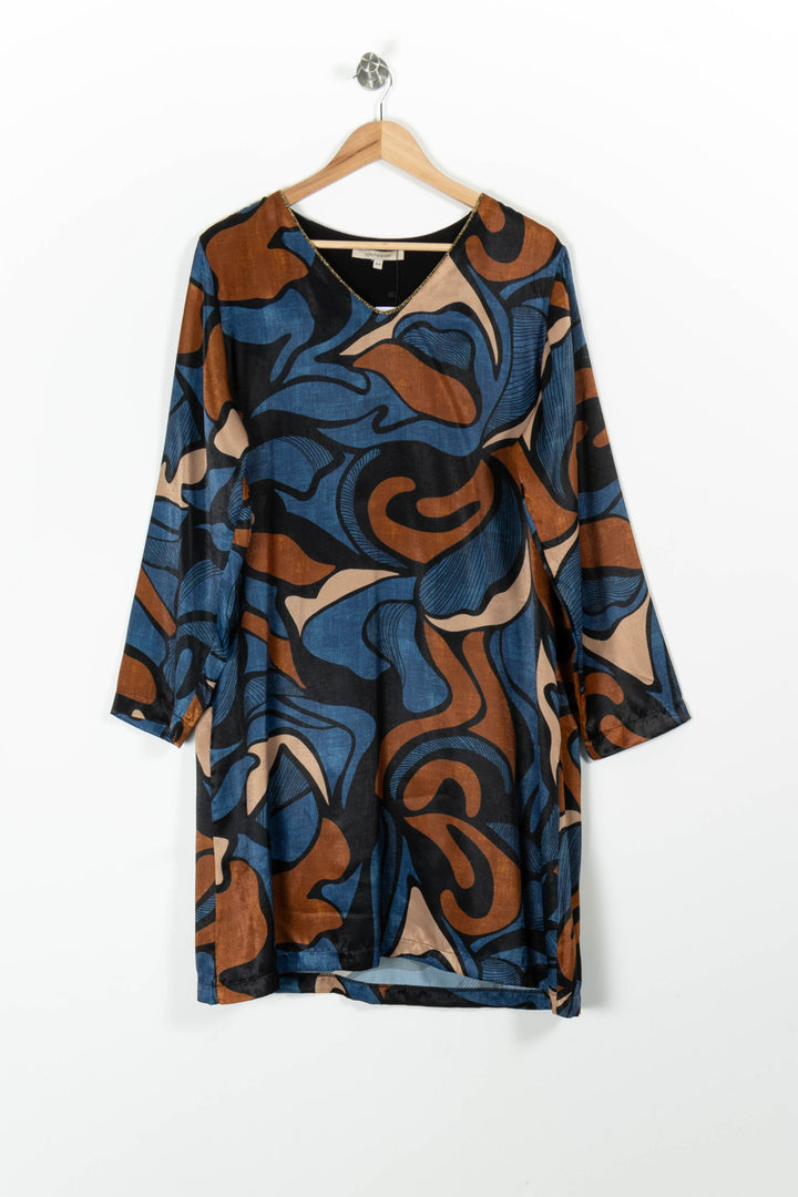 Robe Bleu et Marron - Taille XXL/44 de la marque La Fée Maraboutée | PARAD96063 - Vendu par Paradigme - Image 2