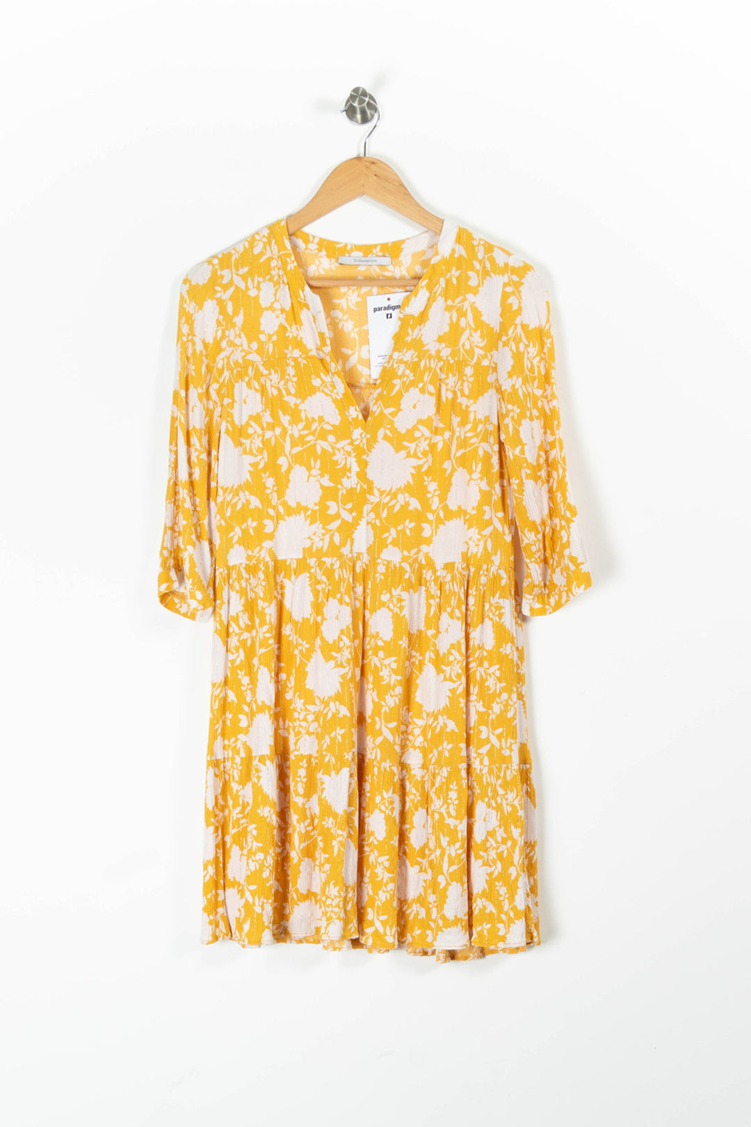 Robe Midi Jaune et Blanche - Taille S/36 de la marque Sud express | PARAD96102 - Vendu par Paradigme - Image 2