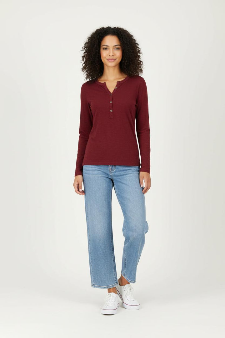 Tee-shirt manches longues bordeaux - Taille S/36 de la marque IKKS | PARAD96112 - Vendu par Paradigme - Image 1