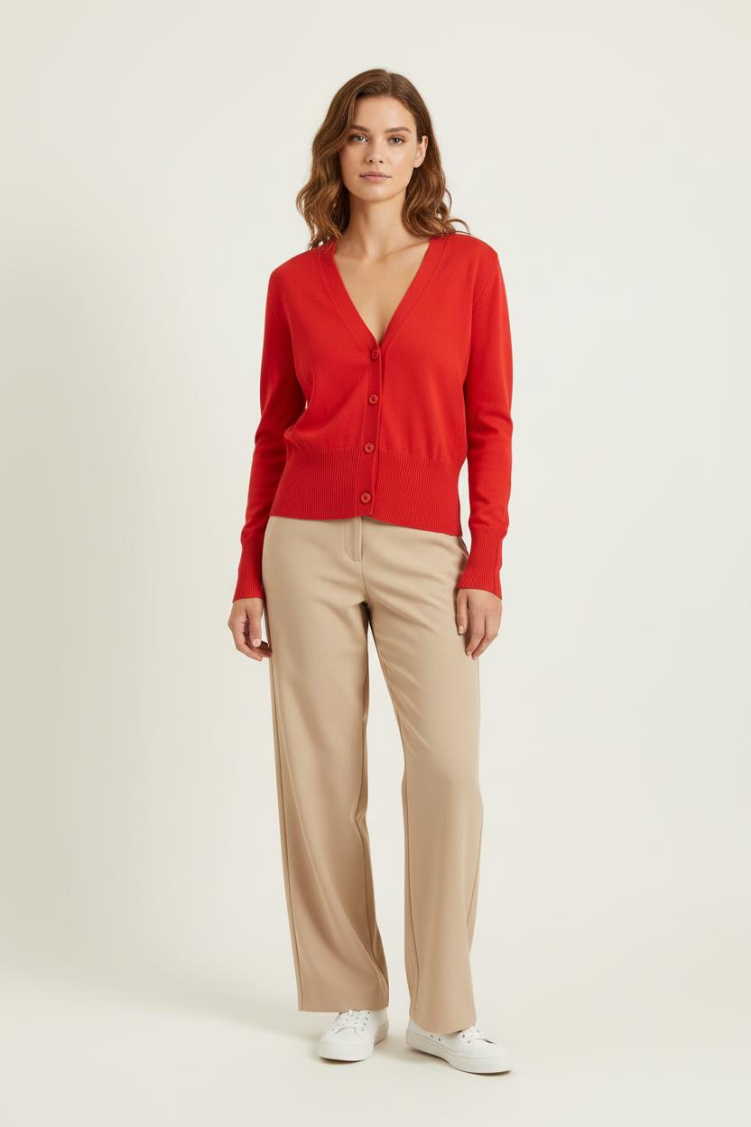 Cardigan Rouge - Taille L/40 de la marque ZAPA | PARAD96132 - Vendu par Paradigme - Image 1