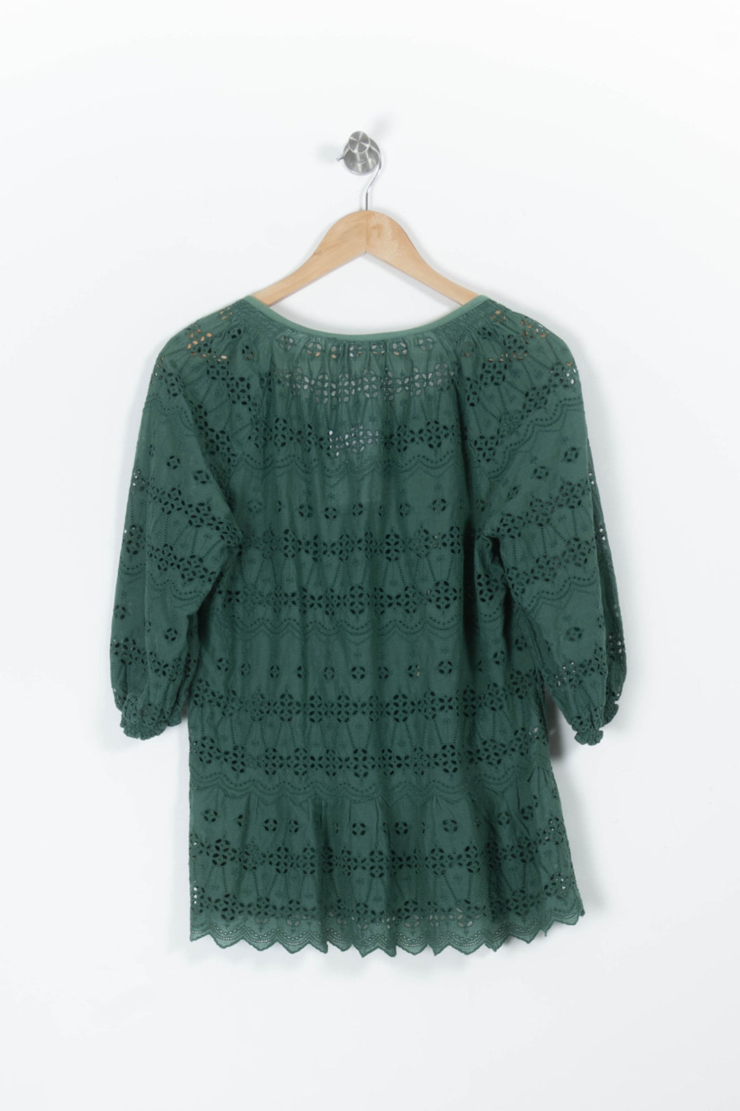 Blouse Brodée Verte - Taille S/36 de la marque Gerard Darel | PARAD96135 - Vendu par Paradigme - Image 4