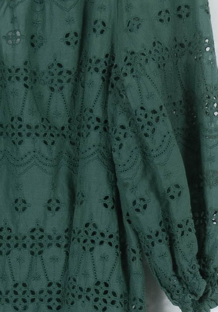 Blouse Brodée Verte - Taille S/36 de la marque Gerard Darel | PARAD96135 - Vendu par Paradigme - Image 3