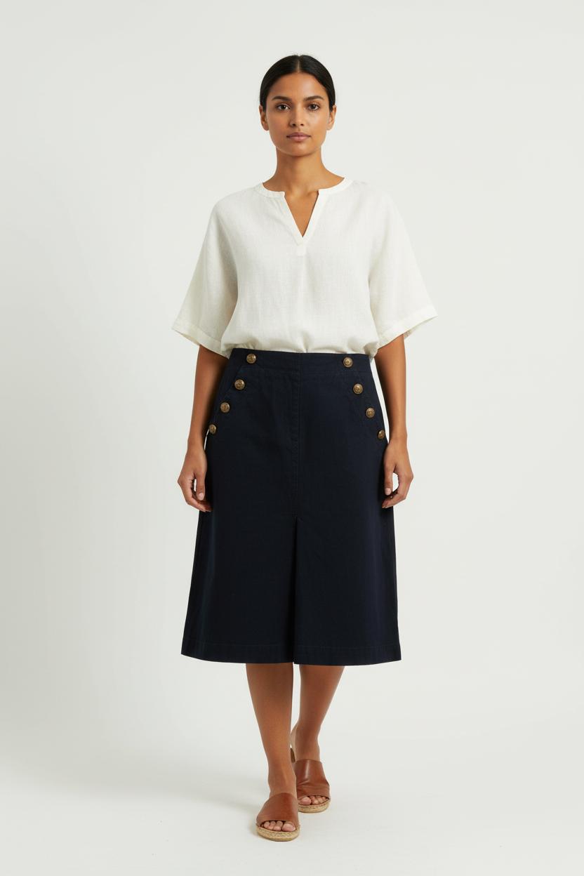 Jupe Boutonnée Bleu - Taille L/40 de la marque Gerard Darel | PARAD96137 - Vendu par Paradigme - Image 1