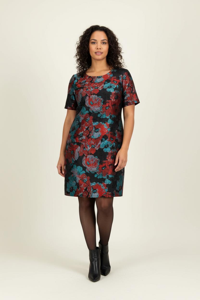 Robe Fleurie Bordeaux et Bleu - Taille XXXL/46 de la marque Weill | PARAD96138 - Vendu par Paradigme - Image 1