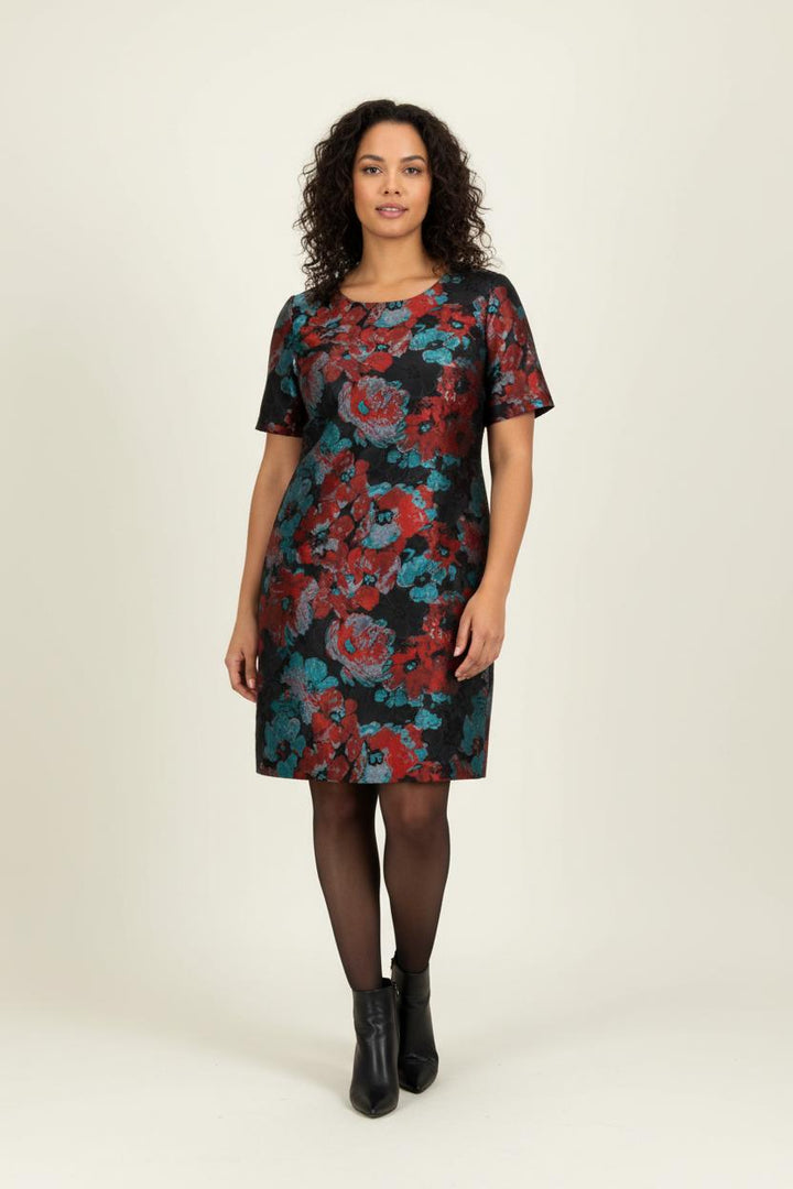 Robe Fleurie Bordeaux et Bleu - Taille XXXL/46 de la marque Weill | PARAD96138 - Vendu par Paradigme - Image 1