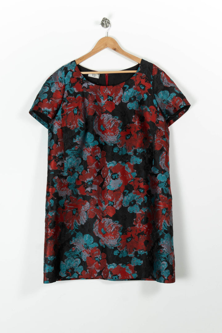 Robe Fleurie Bordeaux et Bleu - Taille XXXL/46 de la marque Weill | PARAD96138 - Vendu par Paradigme - Image 2