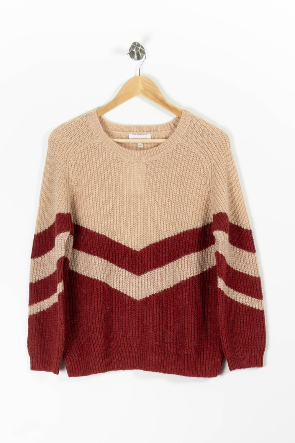 Pull Beige et Bordeaux - Taille M/38 de la marque Grace & Mila | PARAD96151 - Vendu par Paradigme - Image 2