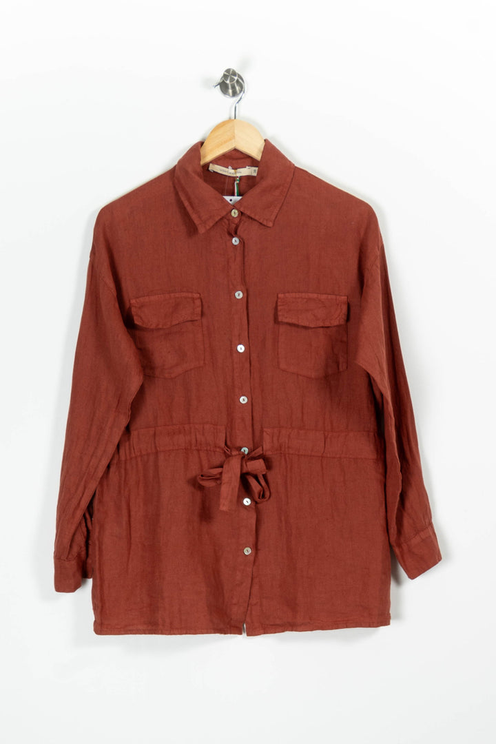 Chemisier Bordeaux - Taille M/38 de la marque La Fée Maraboutée | PARAD96181 - Vendu par Paradigme - Image 2