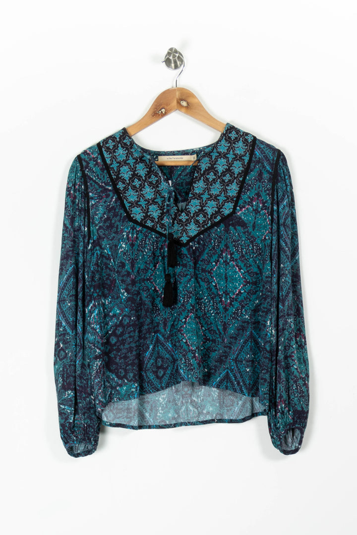 Blouse Bleu et Noir - Taille S/36 de la marque La Fée Maraboutée | PARAD96186 - Vendu par Paradigme - Image 2