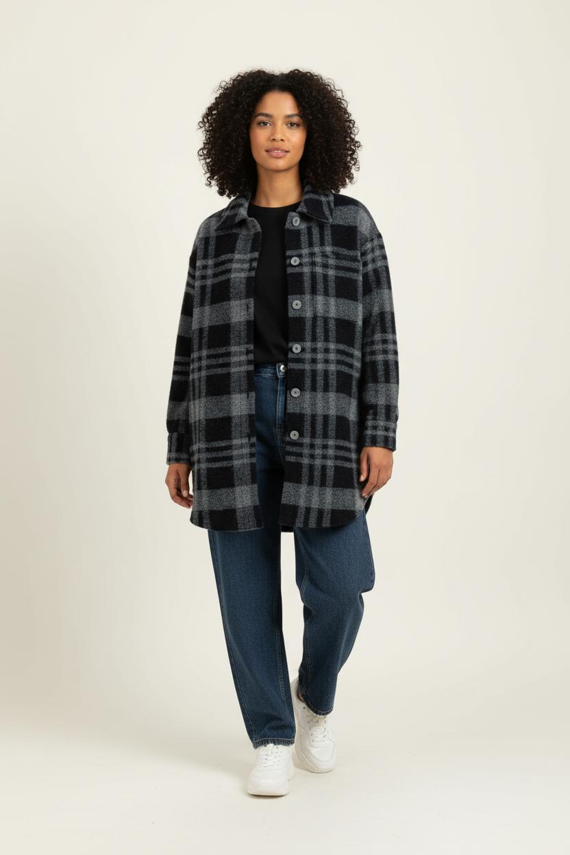 Manteau Bleu et Gris - Taille S/36 de la marque La Fée Maraboutée | PARAD96189 - Vendu par Paradigme - Image 1