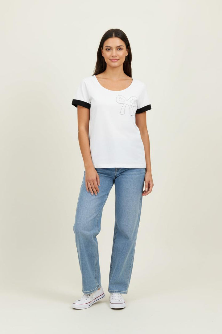 Tee-shirt Blanc et Noir - Taille S/36 de la marque Paule Ka | PARAD96199 - Vendu par Paradigme - Image 1