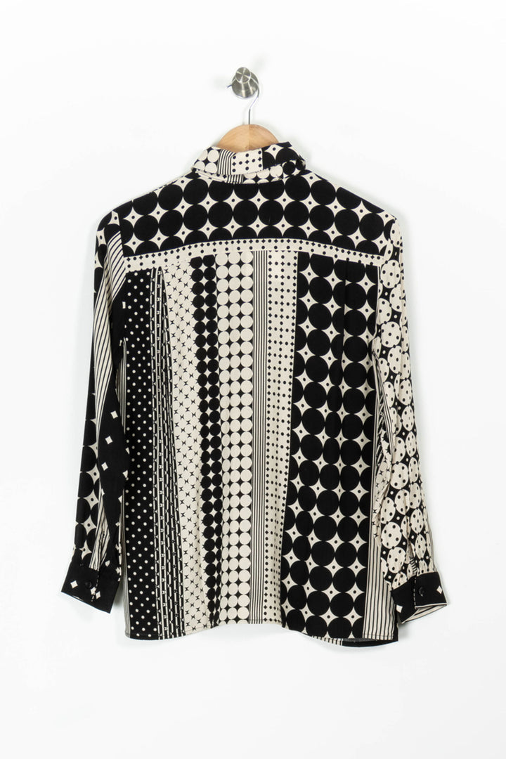 Chemisier Noir et Blanc - Taille XS/34 de la marque La Fée Maraboutée | PARAD96200 - Vendu par Paradigme - Image 4