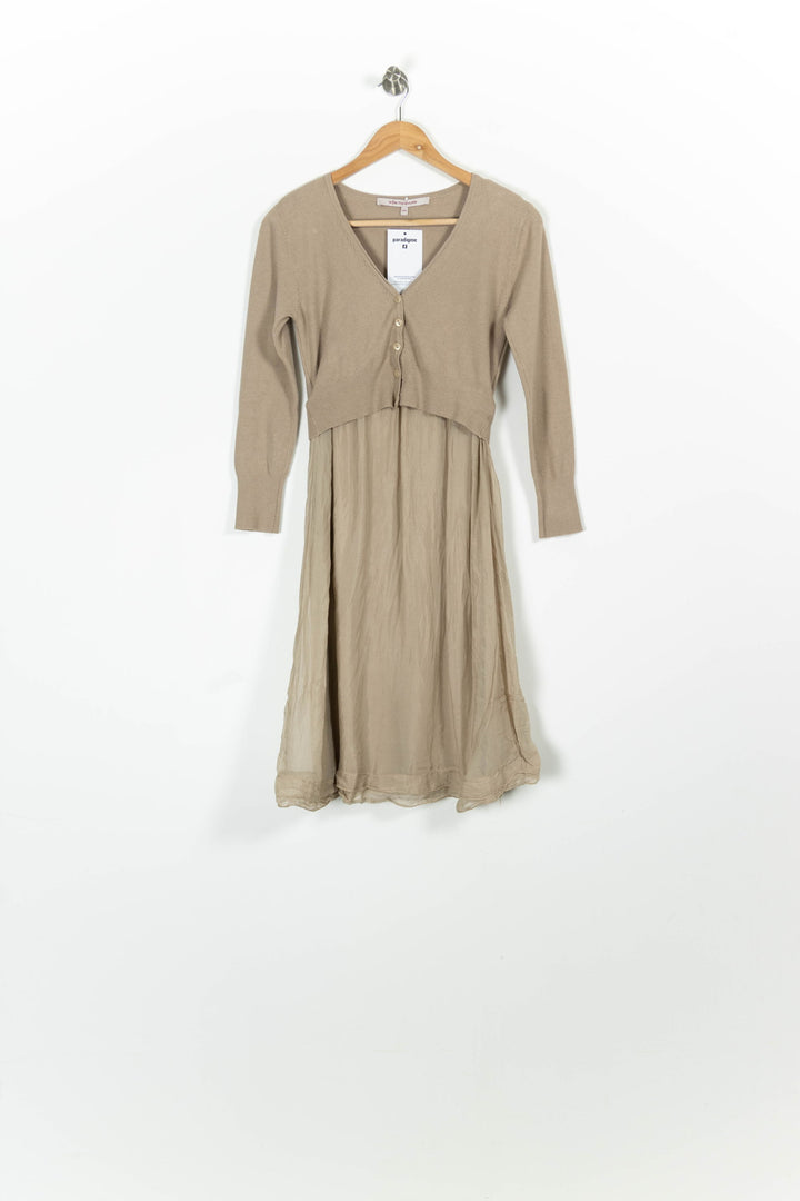 Robe Midi Beige - Taille XXL/44 de la marque La Fée Maraboutée | PARAD96216 - Vendu par Paradigme - Image 2