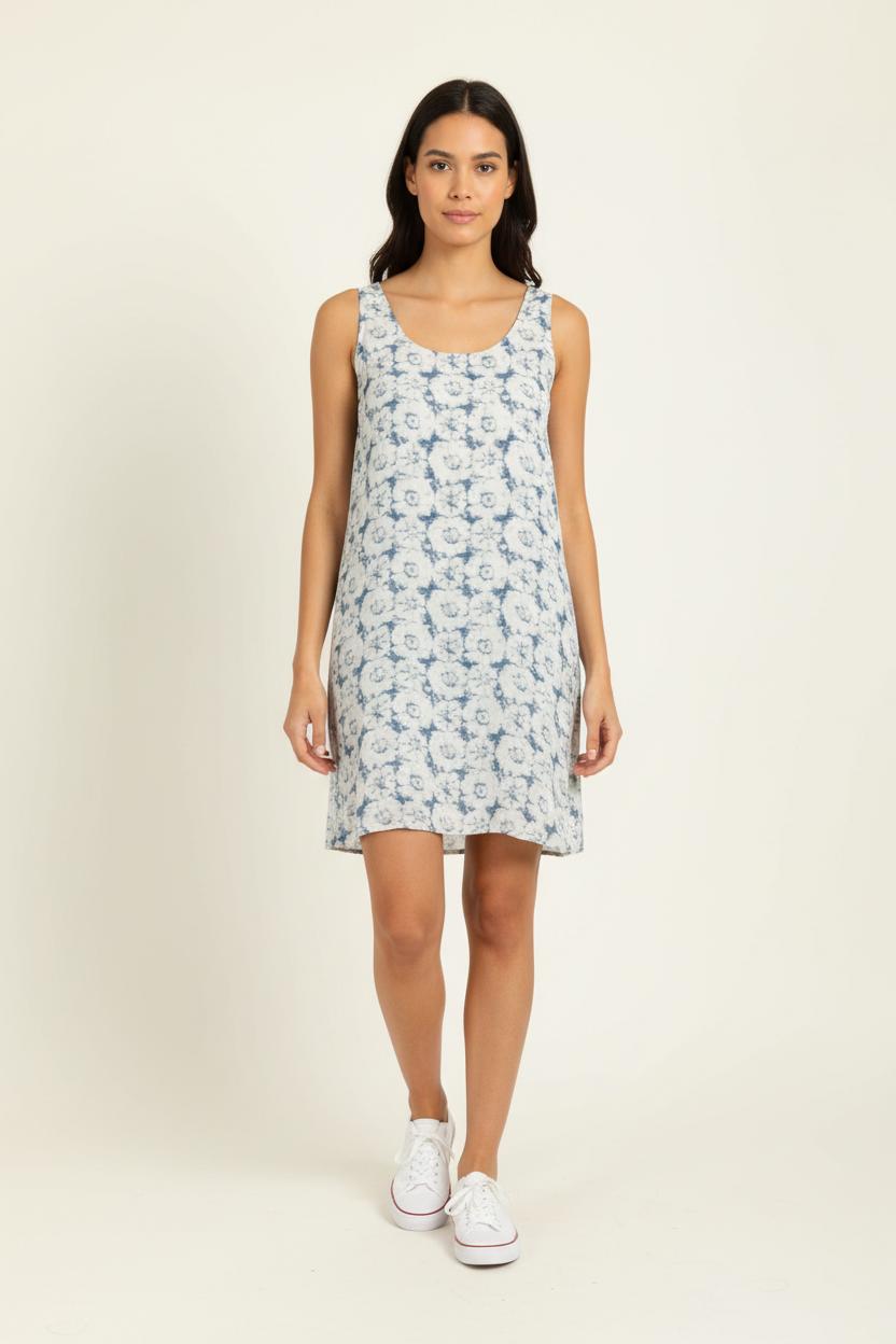 Robe Sans Manches Blanche et Bleue - Taille S/36 de la marque American Vintage | PARAD96219 - Vendu par Paradigme - Image 1