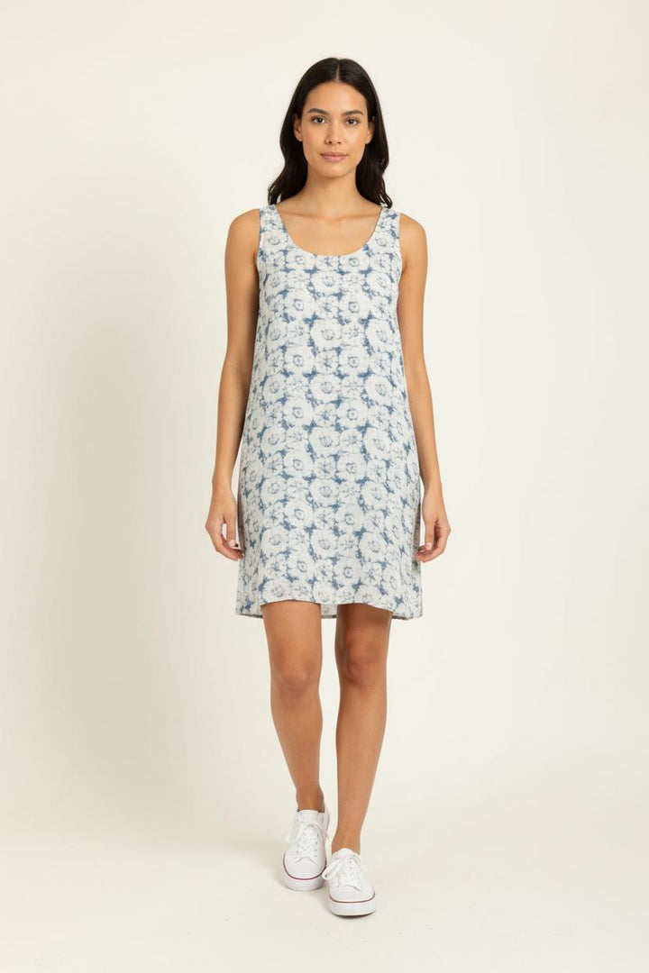 Robe Sans Manches Blanche et Bleue - Taille S/36 de la marque American Vintage | PARAD96219 - Vendu par Paradigme - Image 1