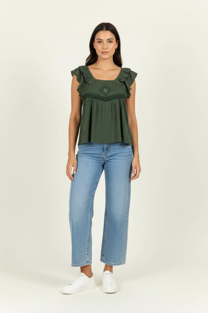 Blouse Verte - Taille XS/34 de la marque ba&sh | PARAD96224 - Vendu par Paradigme - Image 1