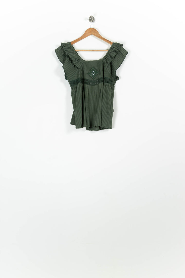 Blouse Verte - Taille XS/34 de la marque ba&sh | PARAD96224 - Vendu par Paradigme - Image 2