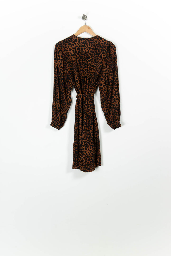 Robe Imprimée Marron et Noire - Taille M/38 de la marque La Fée Maraboutée | PARAD96227 - Vendu par Paradigme - Image 4