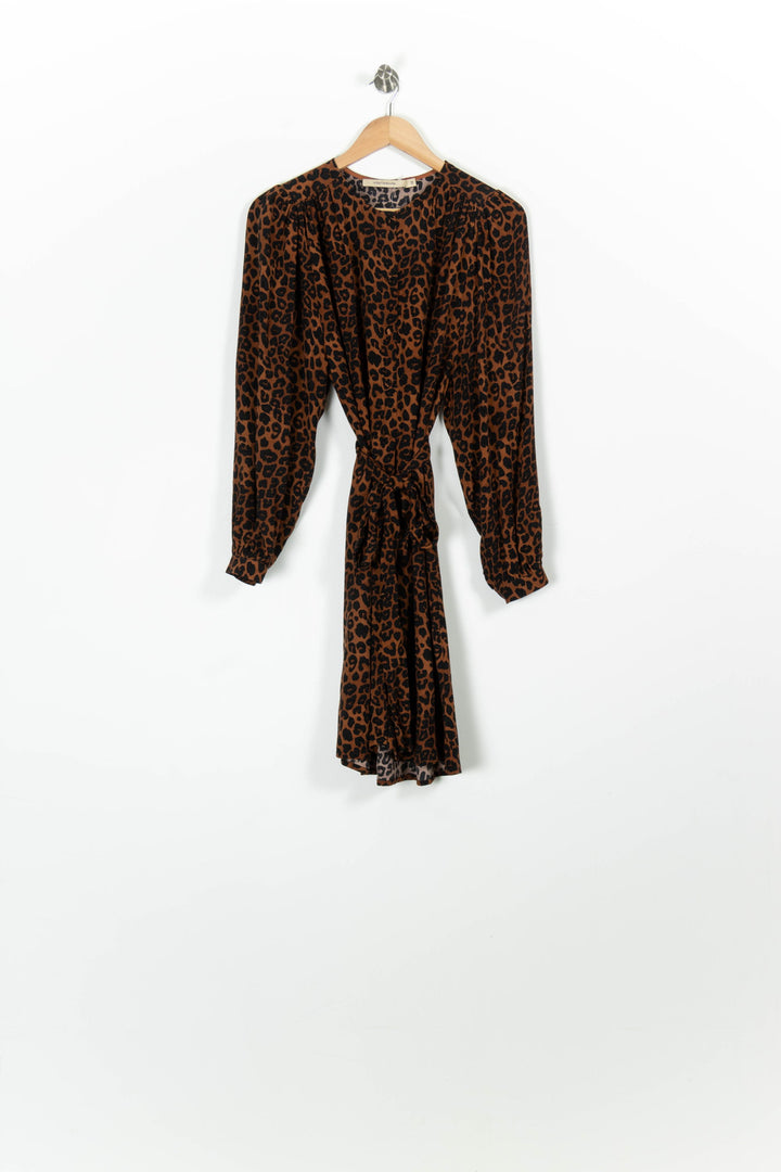 Robe Imprimée Marron et Noire - Taille M/38 de la marque La Fée Maraboutée | PARAD96227 - Vendu par Paradigme - Image 2