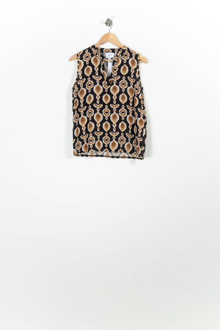 Blouse Sans Manches Noire et Beige - Taille S/36 de la marque Au Printemps Paris | PARAD96228 - Vendu par Paradigme - Image 2