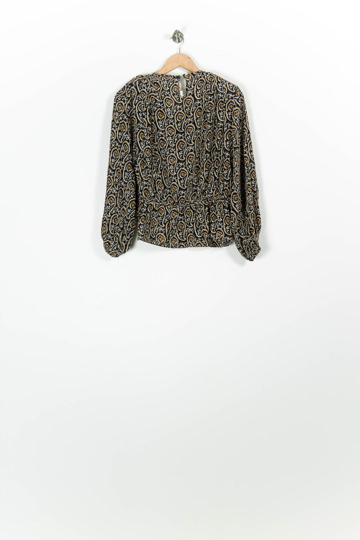 Blouse Noire et Beige - Taille S/36 de la marque Claudie Pierlot | PARAD96229 - Vendu par Paradigme - Image 4