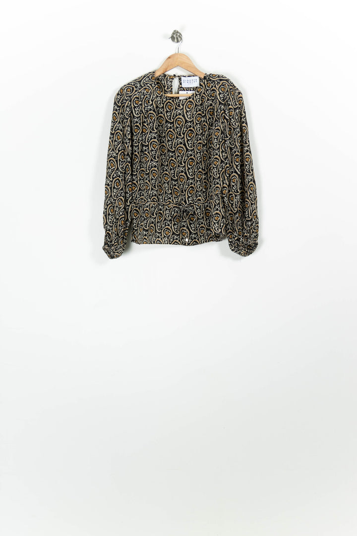 Blouse Noire et Beige - Taille S/36 de la marque Claudie Pierlot | PARAD96229 - Vendu par Paradigme - Image 2