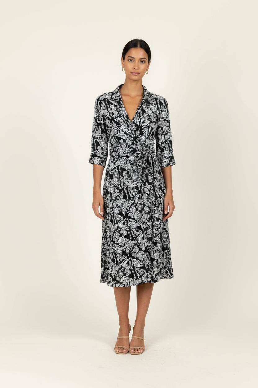 Robe Midi Noire et Blanche - Taille S/36 de la marque ba&sh | PARAD96231 - Vendu par Paradigme - Image 1