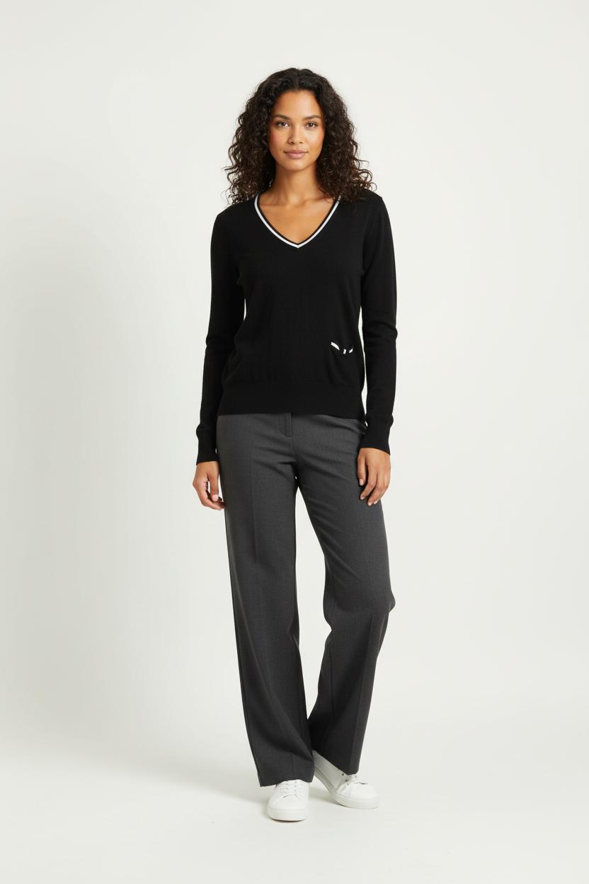 Pull Noir et Blanc - Taille XL/42 de la marque Caroll | PARAD96237 - Vendu par Paradigme - Image 1