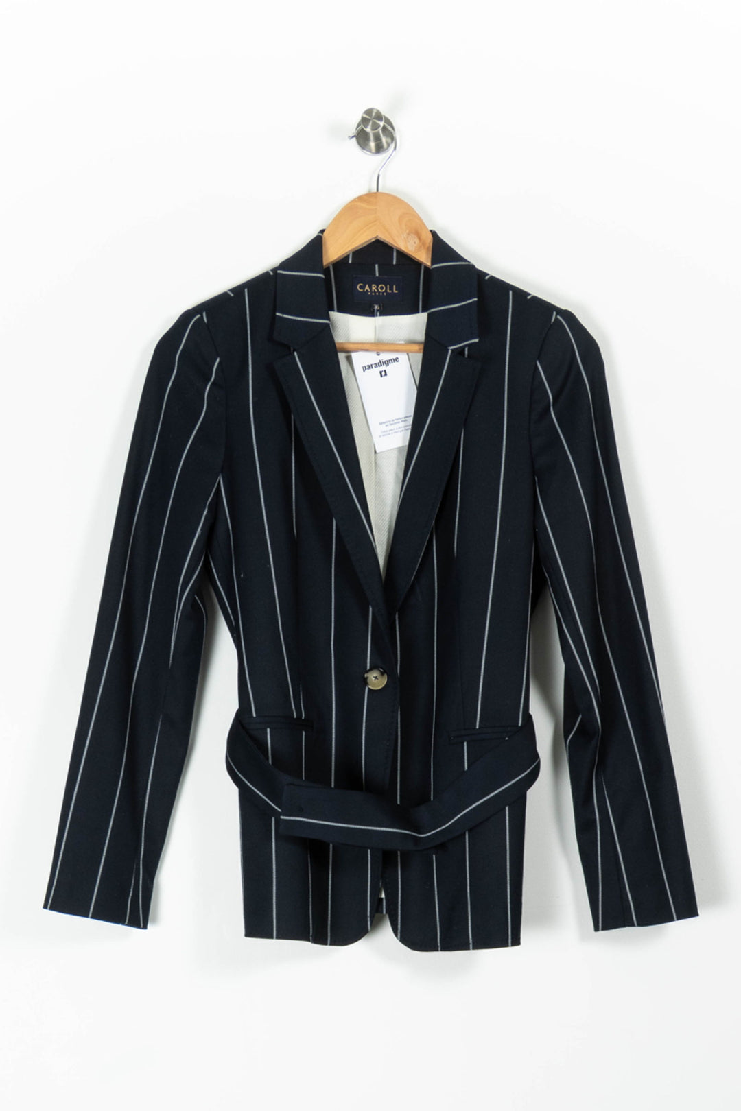 Blazer Bleu à Rayures Blanches - Taille S/36 de la marque Caroll | PARAD96265 - Vendu par Paradigme - Image 2