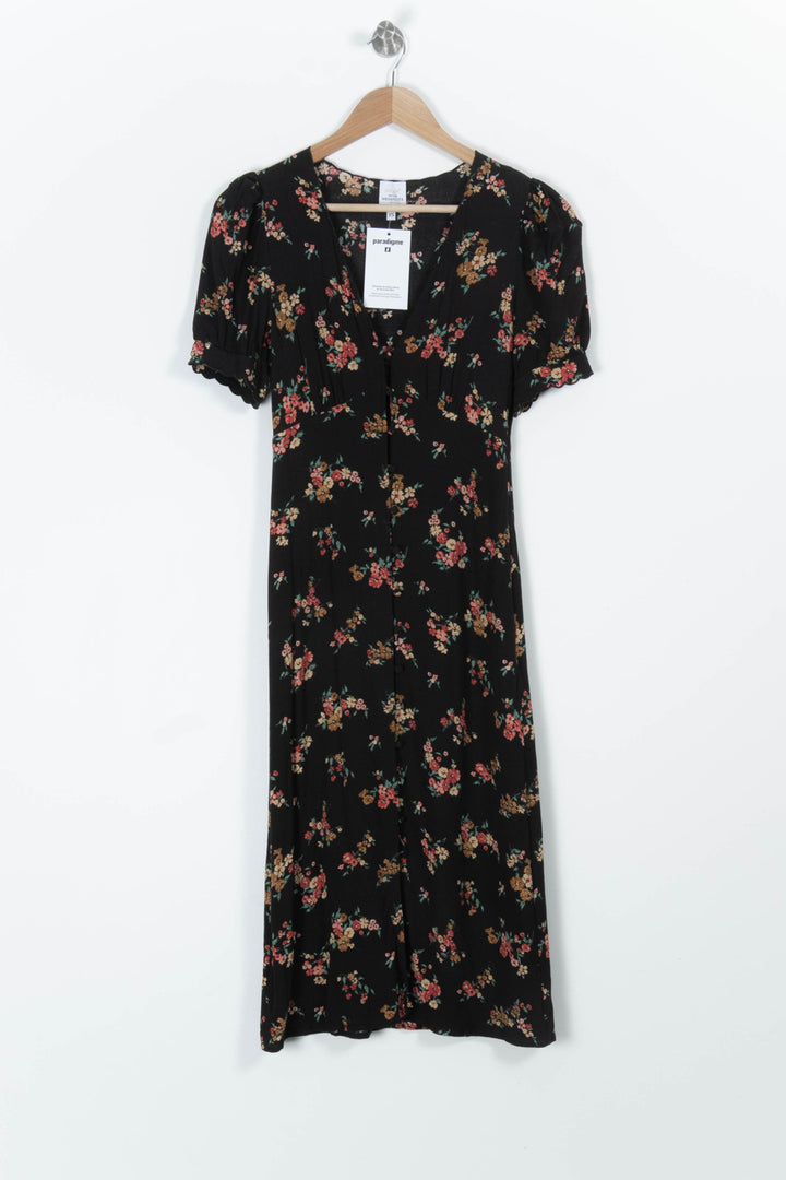 Robe Longue Noire et Fleurie - Taille XS/34 de la marque Petite Mendigote | PARAD96276 - Vendu par Paradigme - Image 2