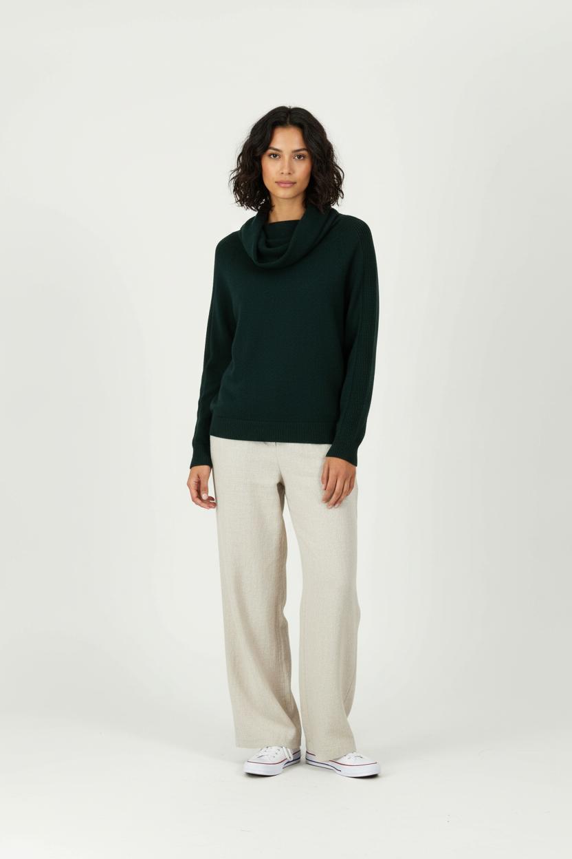 Pull Col Châle Vert - Taille L/40 de la marque La Fée Maraboutée | PARAD96279 - Vendu par Paradigme - Image 1
