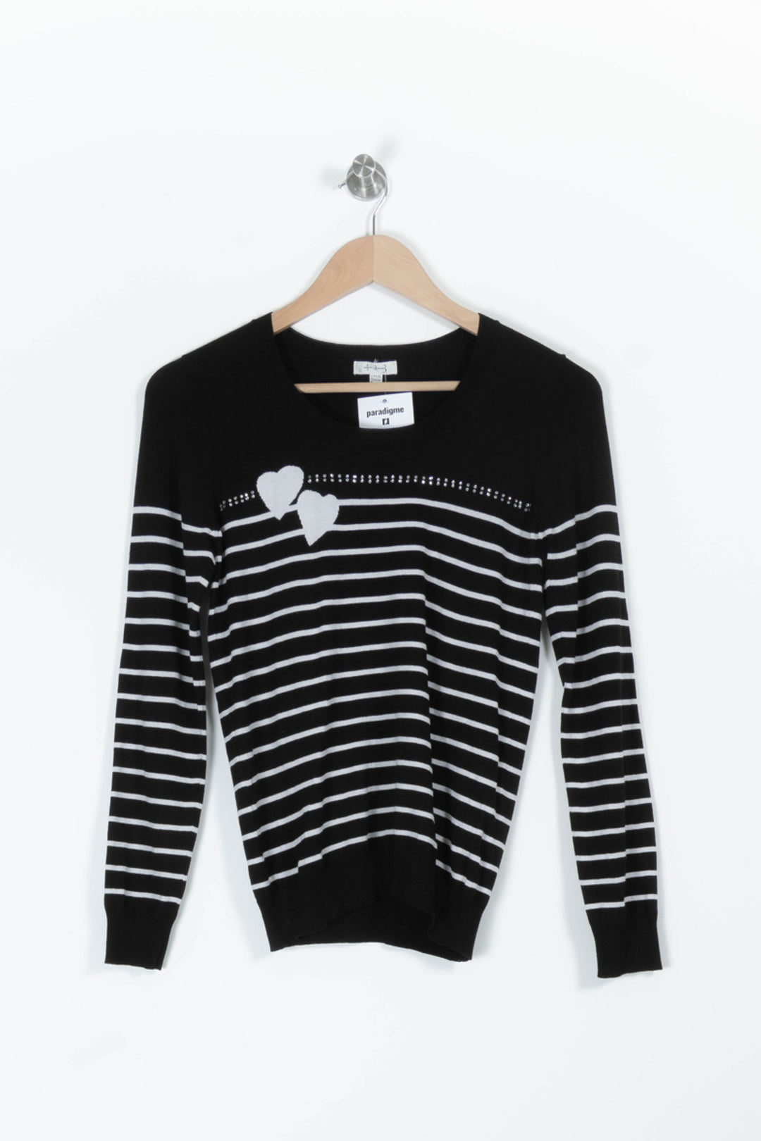 Pull Noir et Blanc - Taille XS/34 de la marque Maison 123 | PARAD96282 - Vendu par Paradigme - Image 2
