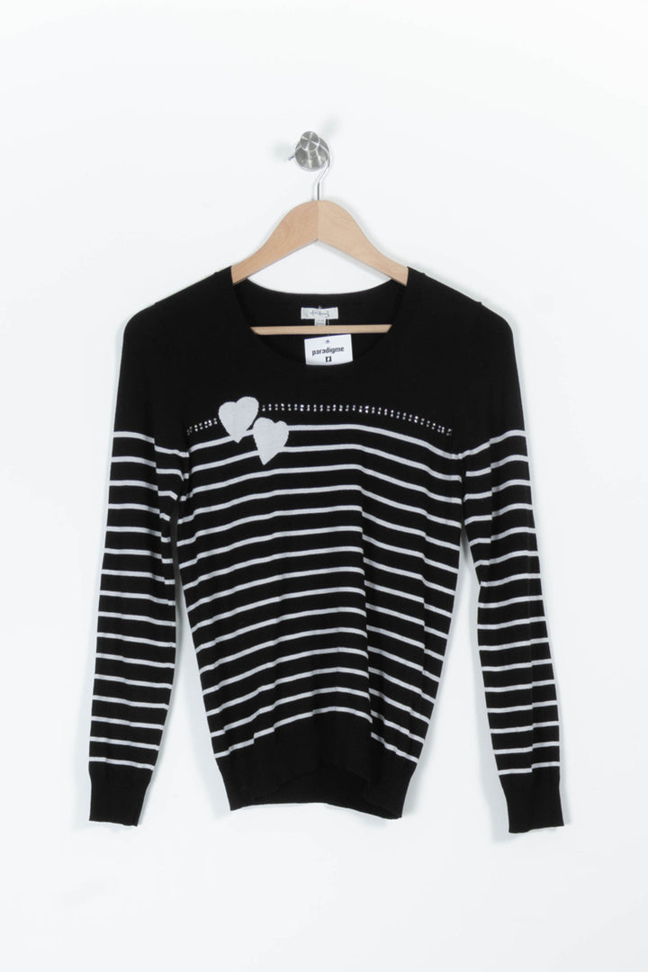 Pull Noir et Blanc - Taille XS/34 de la marque Maison 123 | PARAD96282 - Vendu par Paradigme - Image 2
