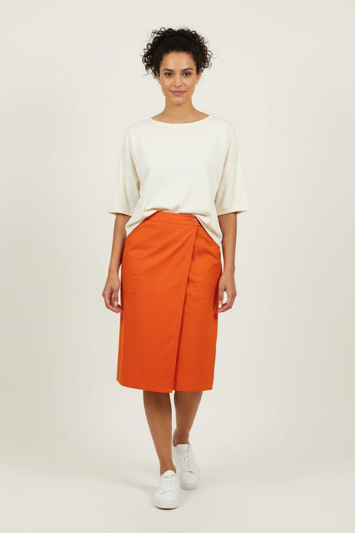 Jupe Droite Orange - Taille XL/42 de la marque Galeries Lafayette | PARAD96284 - Vendu par Paradigme - Image 1