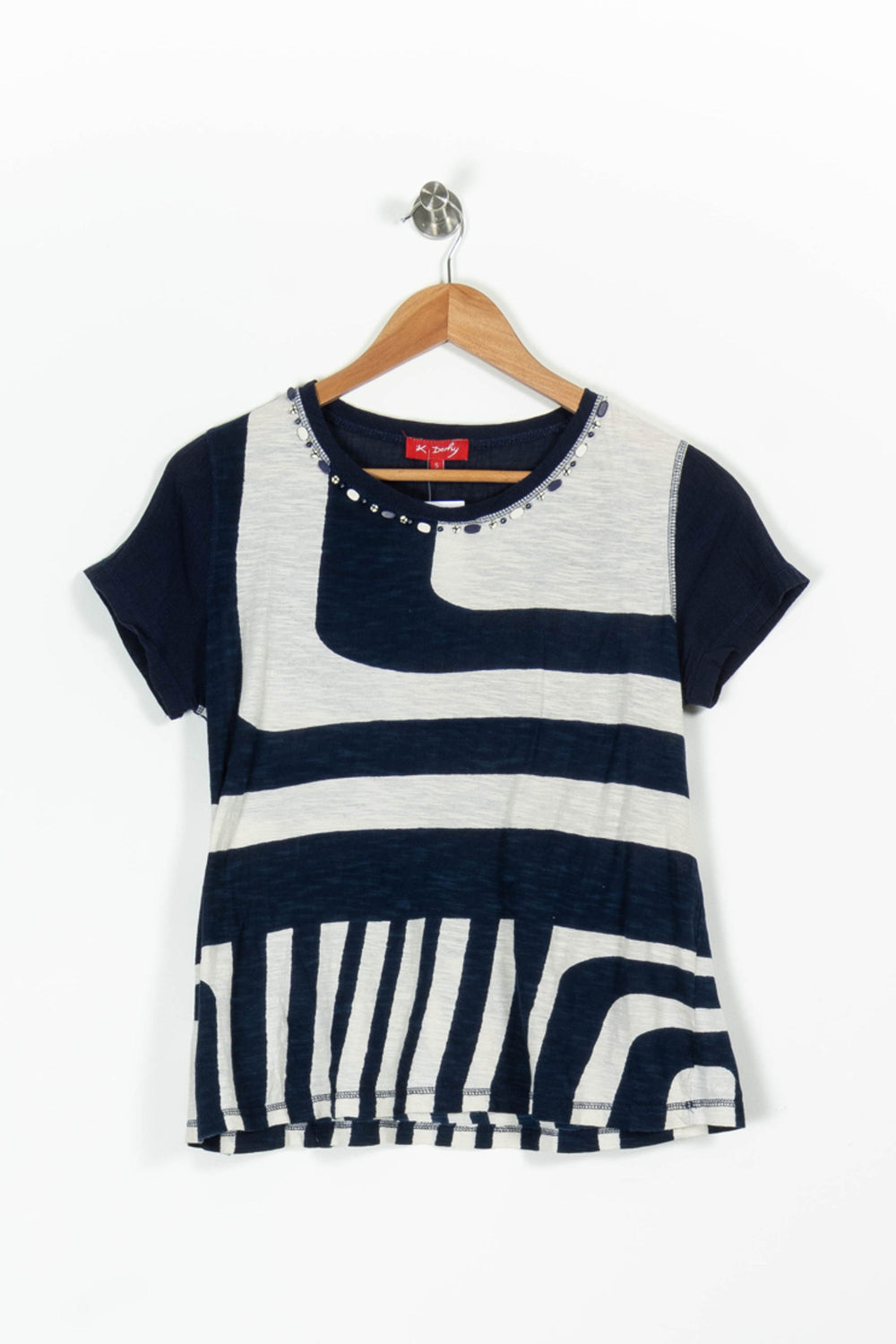 Tee-shirt Bleu et Blanc - Taille S/36 de la marque Derhy | PARAD96287 - Vendu par Paradigme - Image 2