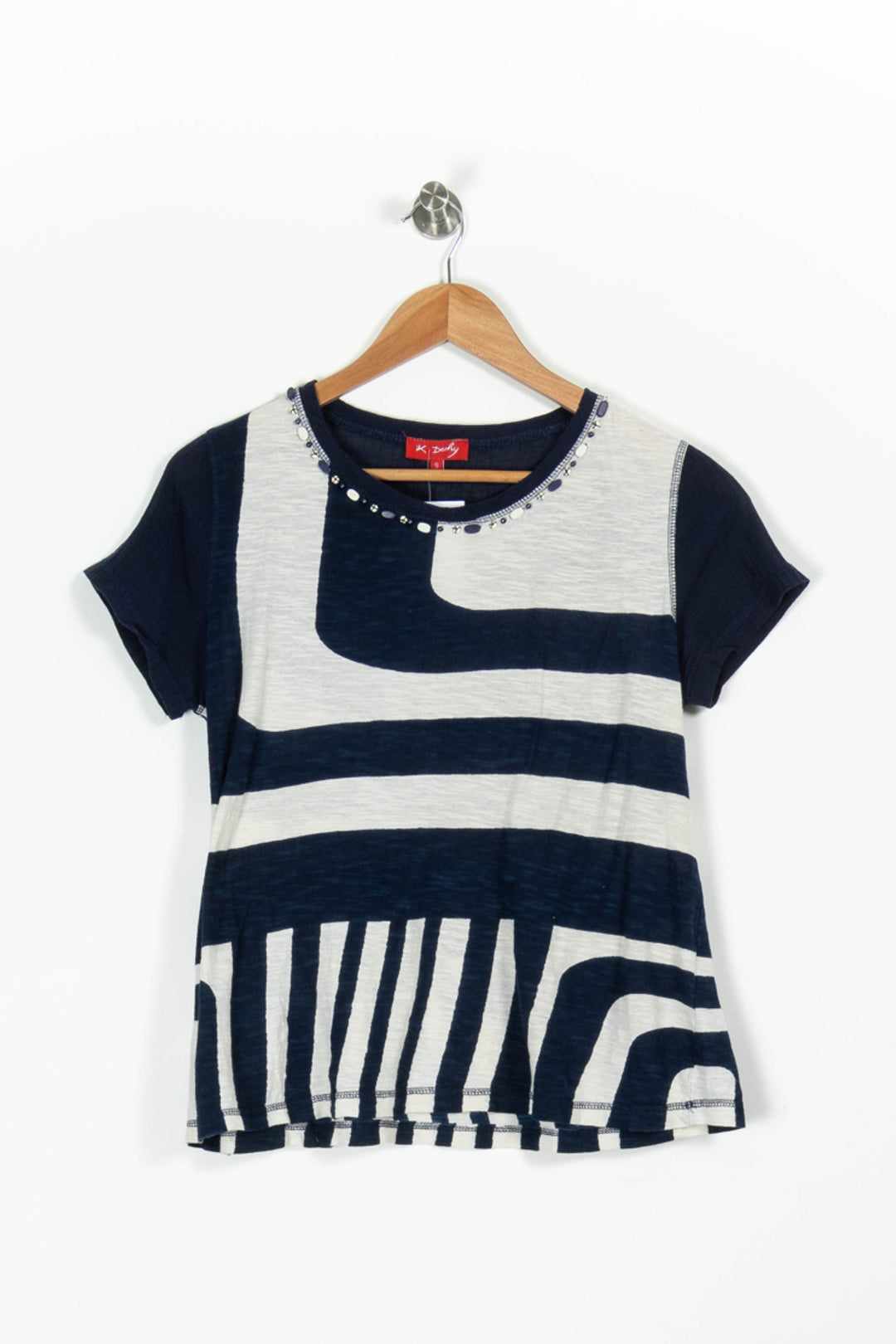 Tee-shirt Bleu et Blanc - Taille S/36 de la marque Derhy | PARAD96287 - Vendu par Paradigme - Image 2