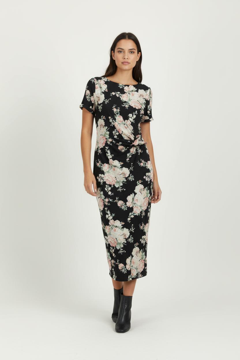 Robe longue noire et fleurie - Taille L/40 de la marque Sézane | PARAD96301 - Vendu par Paradigme - Image 1